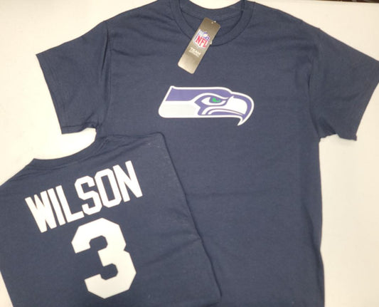 Mens NFL Team Apparel Seattle Seahawks RUSSELL WILSON Football Jersey Shirt NAVY