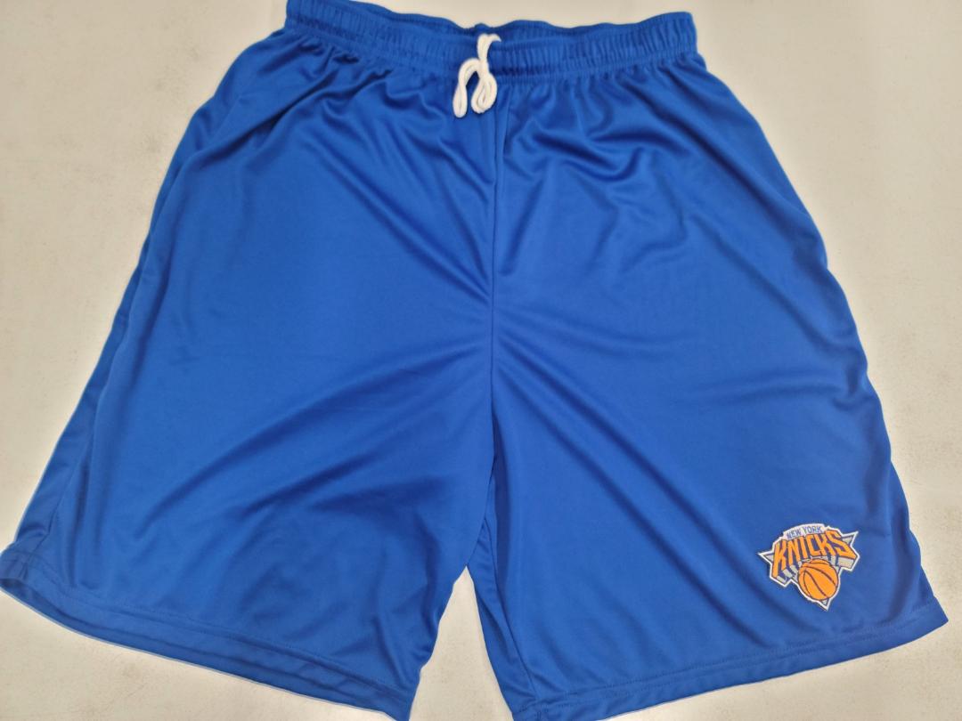 Mens NBA Team Apparel NEW YORK KNICKS Moisture Wick Dri Fit SHORTS W/POCKETS Embroidered Logo ROYAL