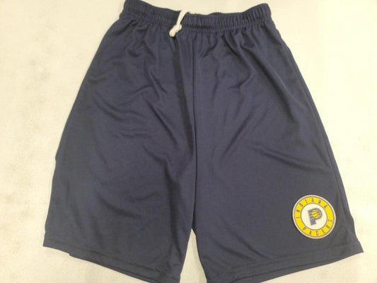 Mens NBA INDIANA PACERS Moisture Wick Dri Fit SHORTS Embroidered Logo NAVY