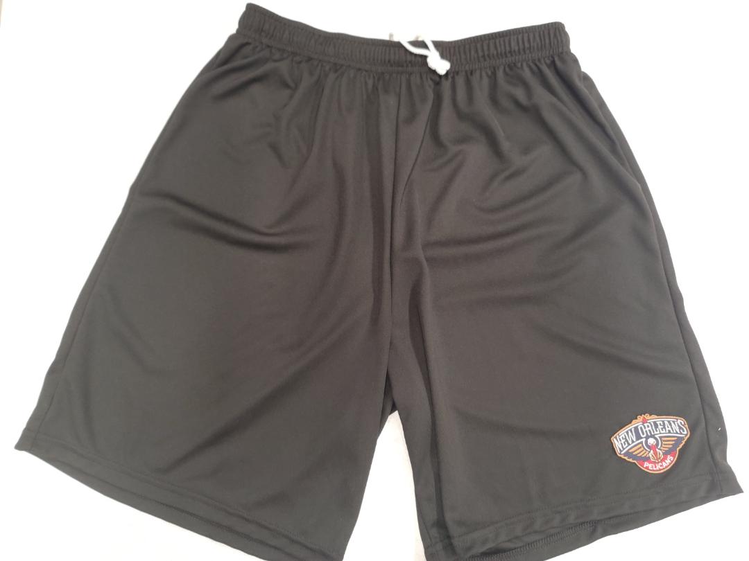 Mens NBA Team Apparel NEW ORLEANS PELICANS Dri Fit SHORTS Embroidered Logo BLACK