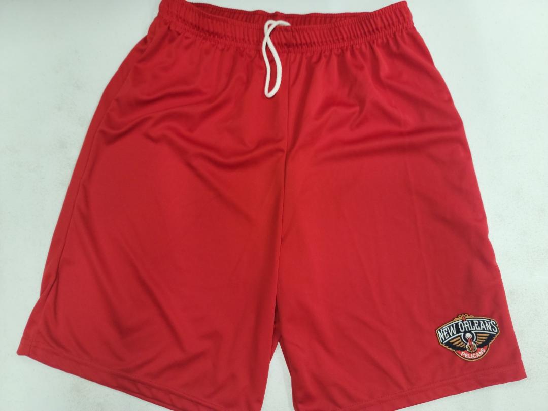 Mens NBA Team Apparel NEW ORLEANS PELICANS Dri Fit SHORTS Embroidered Logo RED