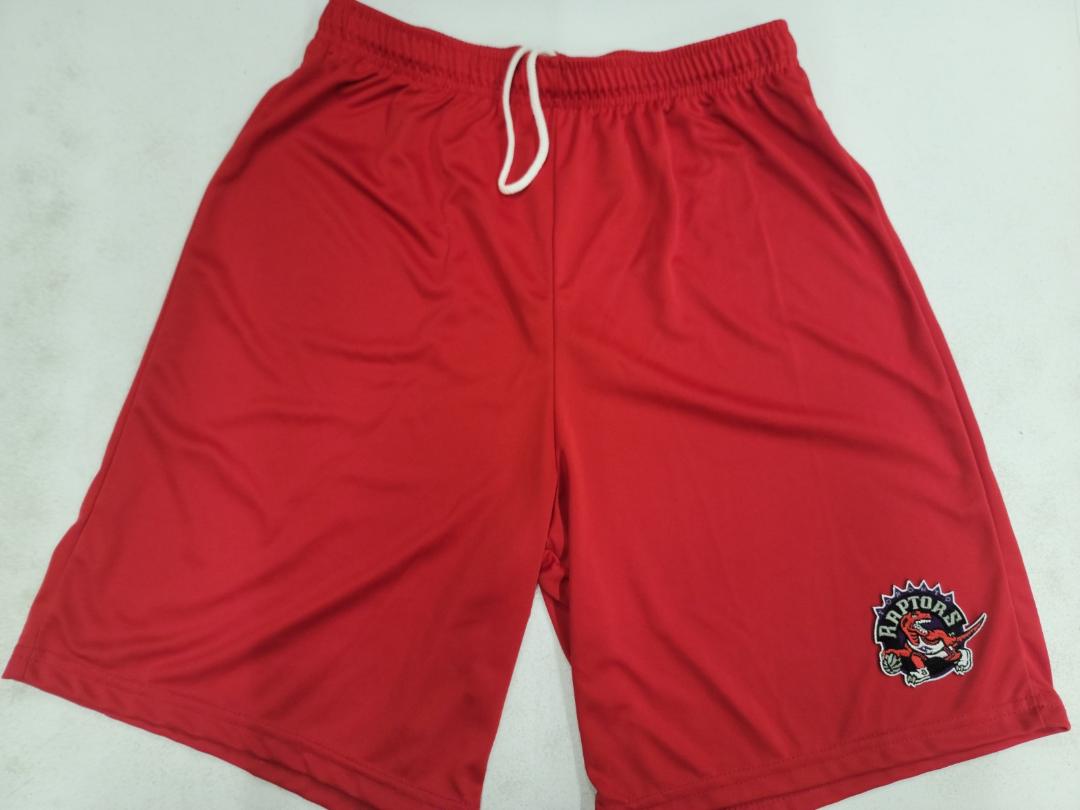 Mens NBA Team Apparel TORONTO RAPTORS Moisture Wick Dri Fit SHORTS W/POCKETS Embroidered Logo RED