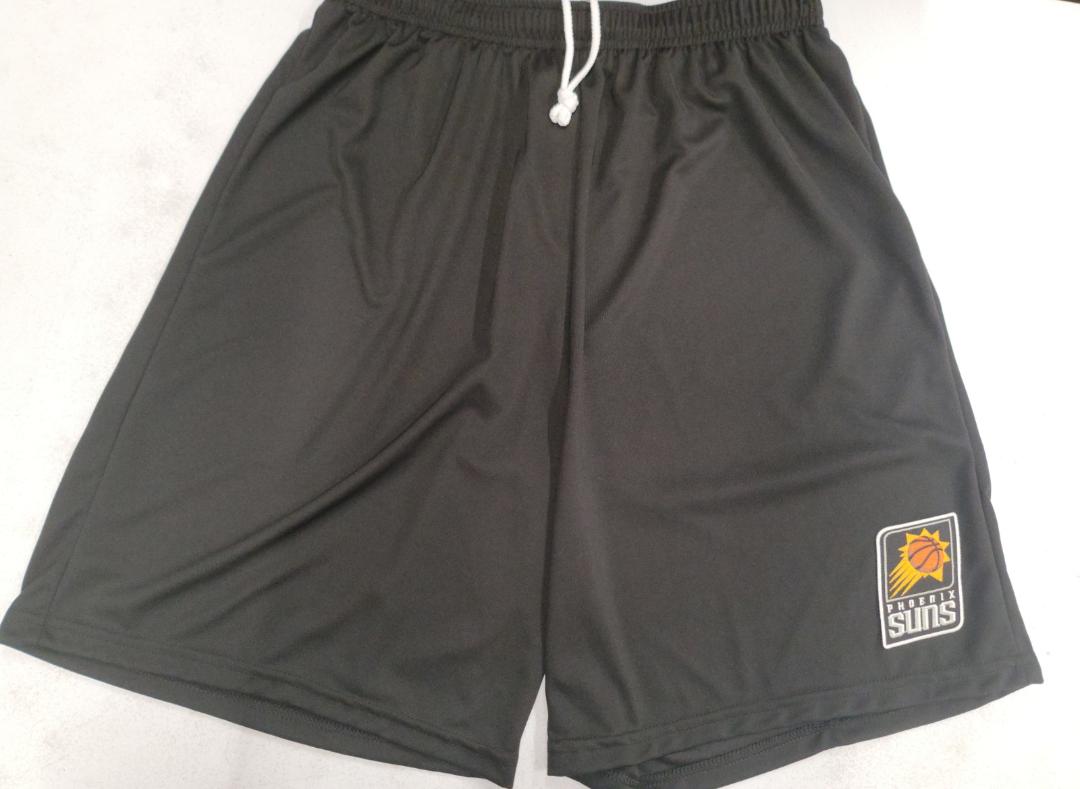 Mens NBA Team Apparel PHOENIX SUNS Moisture Wick Dri Fit SHORTS W/POCKETS Embroidered Logo BLACK