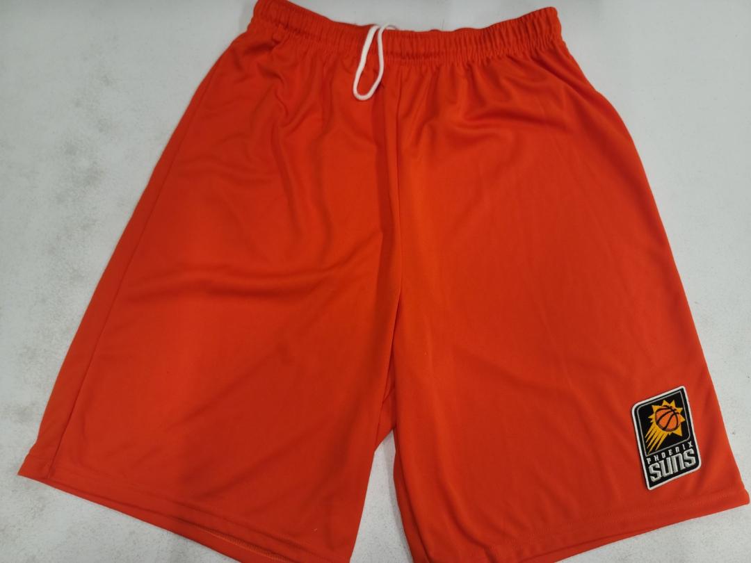 Mens NBA PHOENIX SUNS Moisture Wick Dri Fit SHORTS Embroidered Logo ORANGE