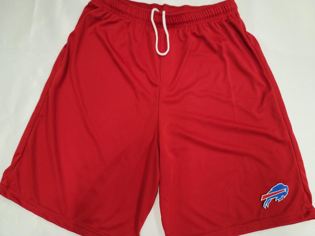 NFL Team Apparel BUFFALO BILLS Moisture Wick Dri Fit SHORTS Embroidered Logo RED