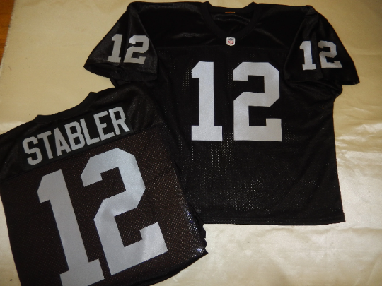 Oakland Raiders KEN STABLER Vintage Throwback Football Jersey BLACK