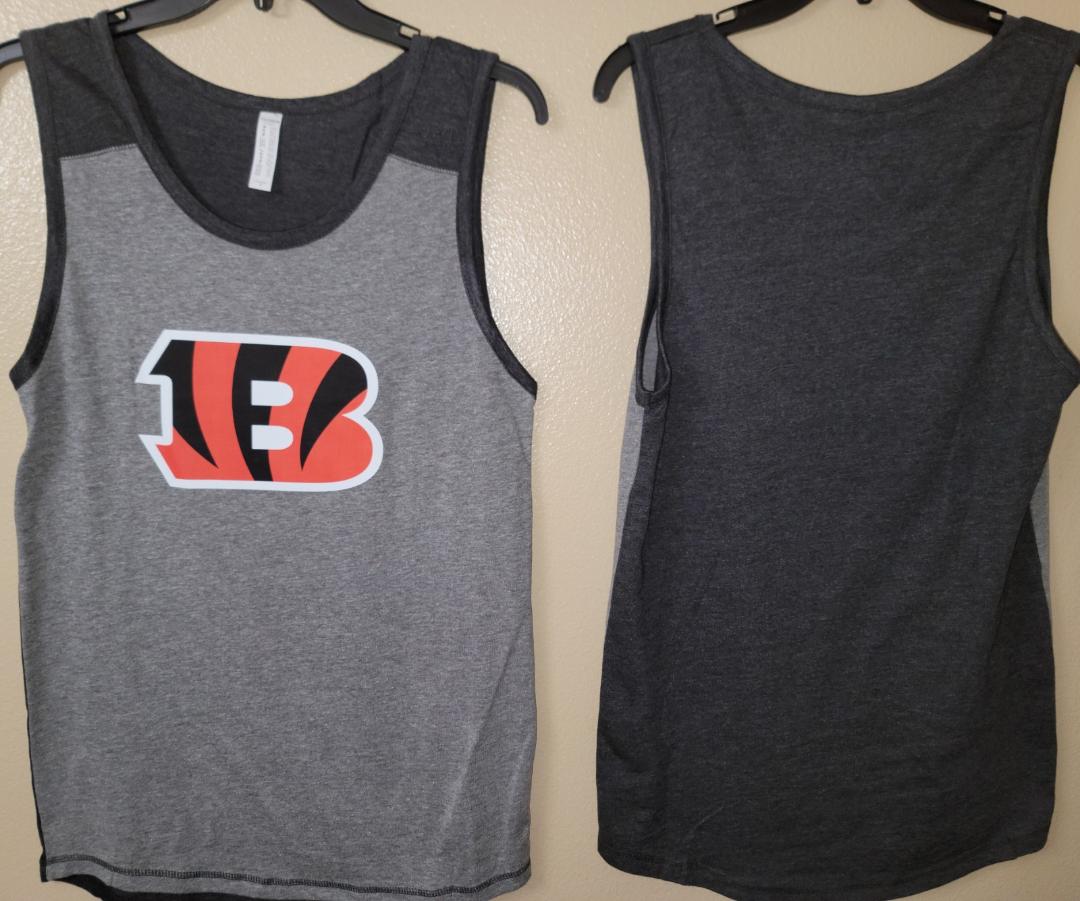 Mens NFL Team Apparel CINCINNATI BENGALS Tank Top Shirt Gray/BLACK