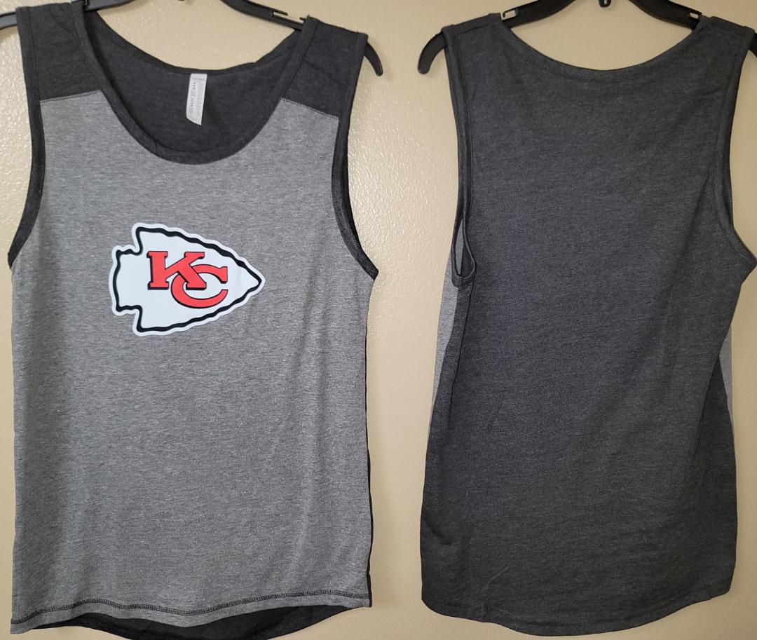 Mens NFL Team Apparel KANSAS CITY CHIEFS Tank Top Shirt Gray/BLACK