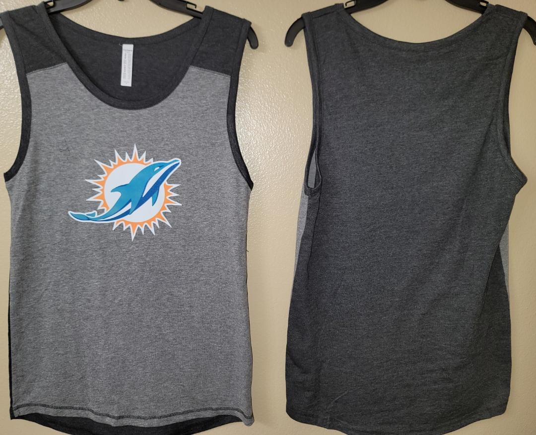 Mens NFL Team Apparel MIAMI DOLPHINS Tank Top Shirt Gray/BLACK