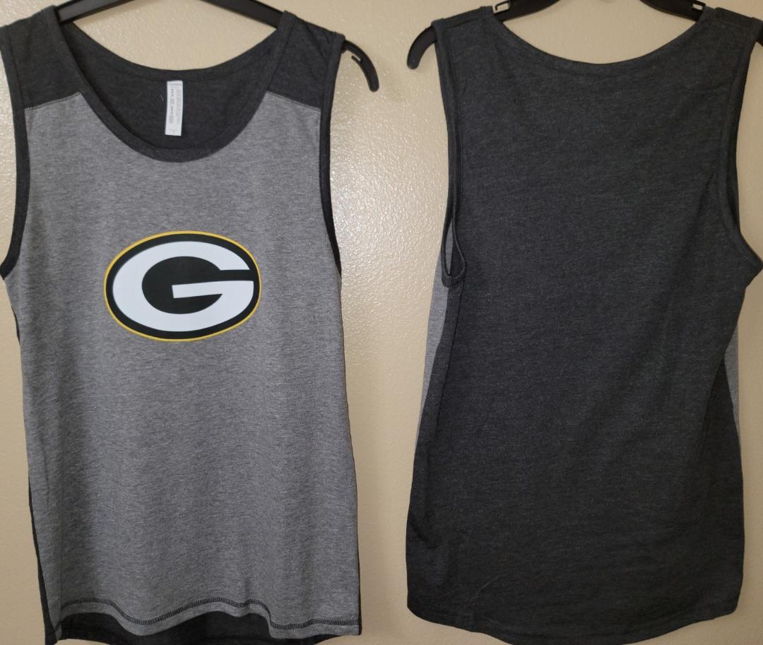 Mens NFL Team Apparel GREEN BAY PACKERS Tank Top Shirt Gray/BLACK