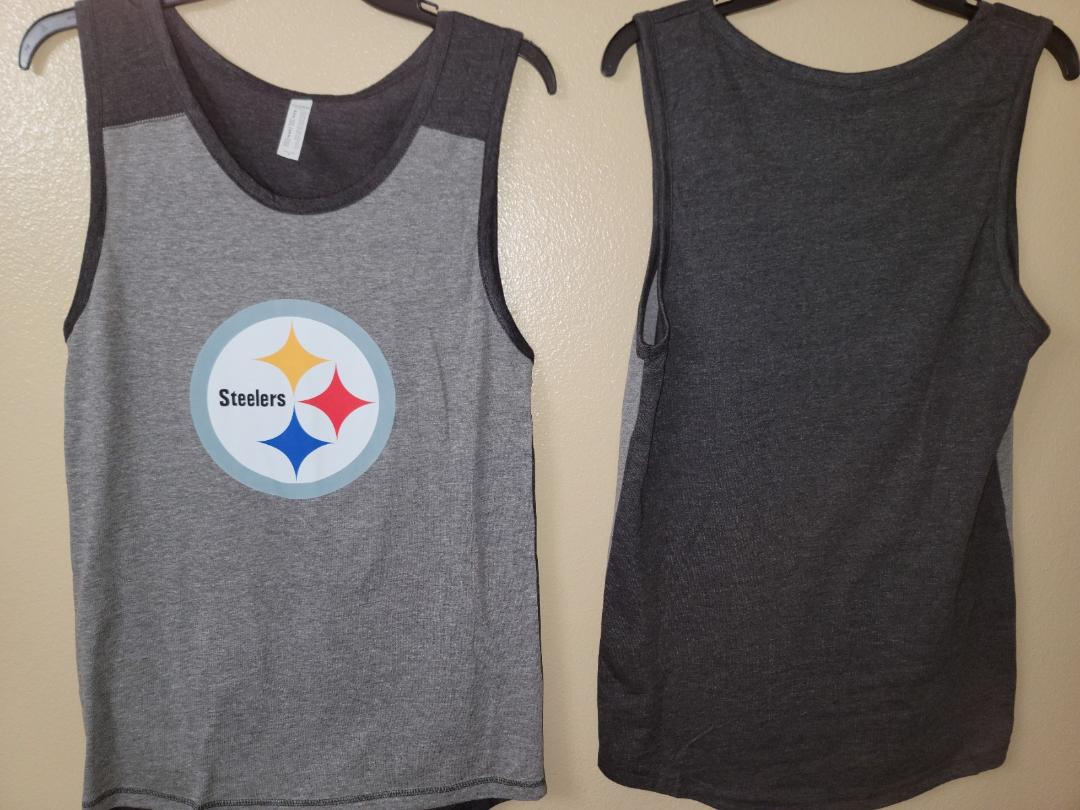 Mens NFL Team Apparel PITTSBURGH STEELERS Tank Top Shirt Gray/BLACK