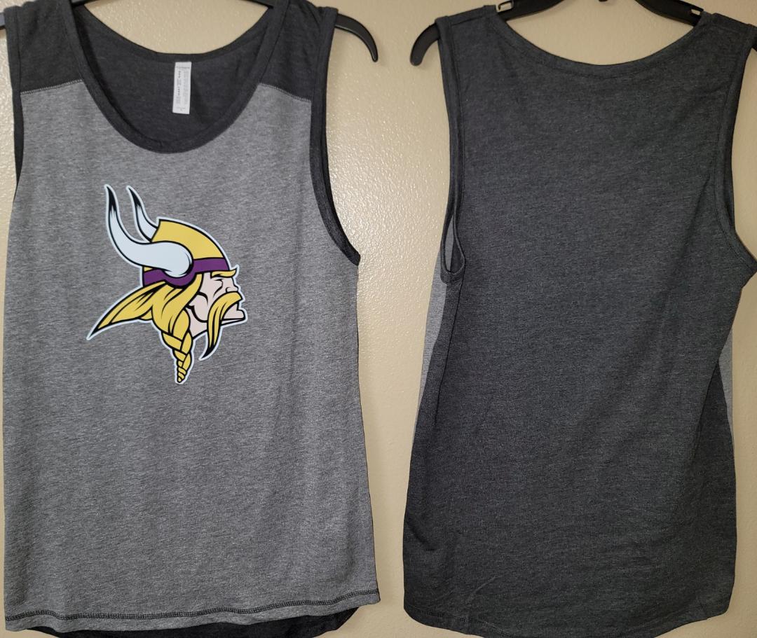 Mens NFL Team Apparel MINNESOTA VIKINGS Tank Top Shirt Gray/BLACK