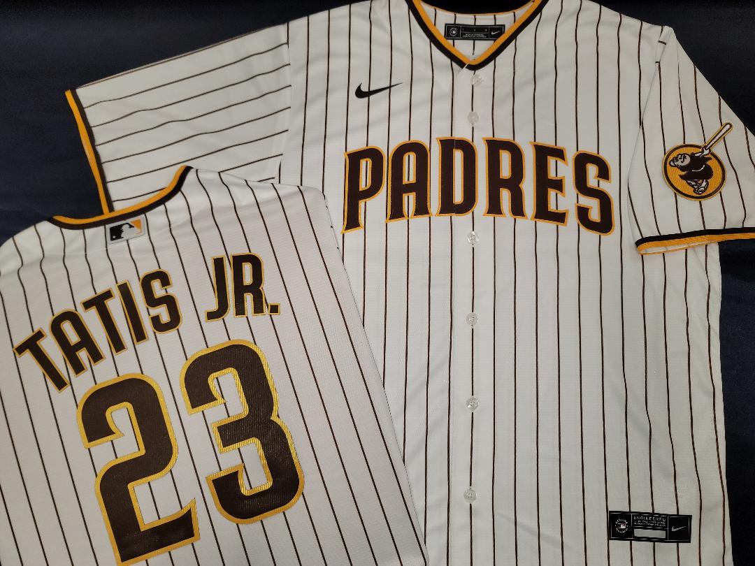 Mens NIKE San Diego Padres FERNANDO TATIS JR. Sewn JERSEY White P/S