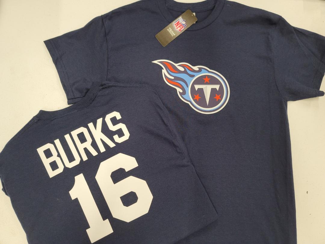Mens NFL Team Apparel Tennessee Titans TREYLON BURKS Football Jersey Shirt NAVY