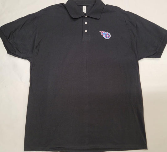 NFL Team Apparel TENNESSEE TITANS Football Polo Golf Shirt BLACK