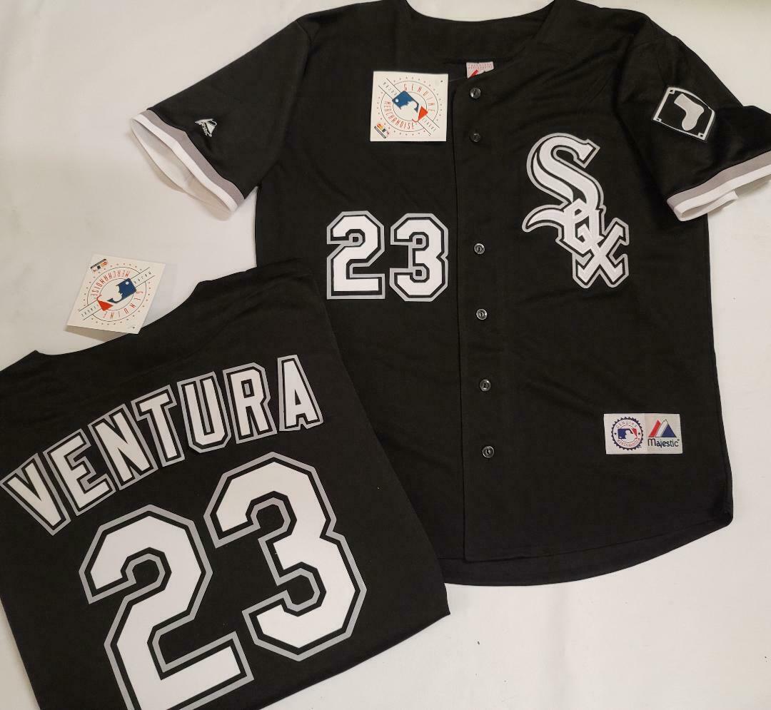 Majestic Chicago White Sox ROBIN VENTURA Baseball Jersey BLACK
