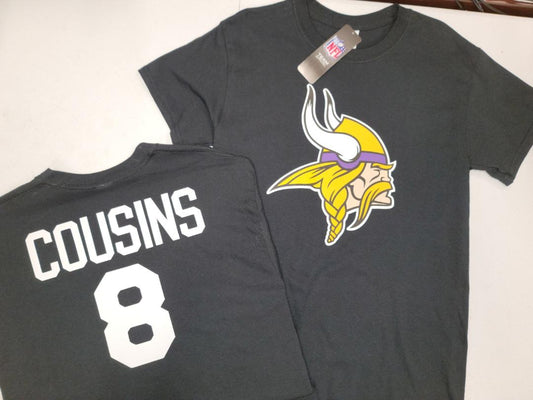Mens NFL Team Apparel Minnesota Vikings KIRK COUSINS Football Jersey Shirt BLACK
