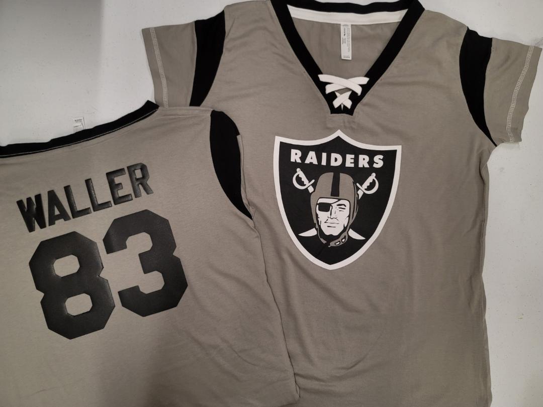 WOMENS Las Vegas Raiders DARREN WALLER 'Laces' Football Jersey Silver –