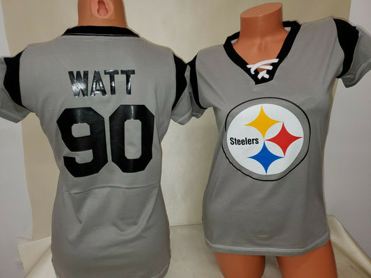 Womens Pittsburgh Steelers TJ WATT Football Jersey SHIRT SILVER New