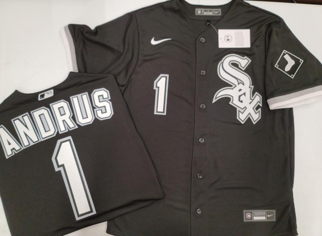 Nike Chicago White Sox ELVIS ANDRUS Baseball Jersey BLACK