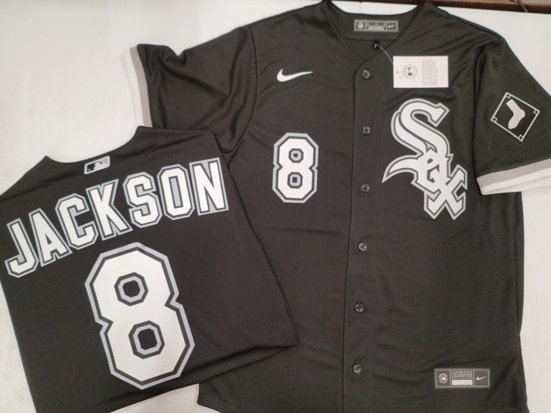 Nike Chicago White Sox BO JACKSON Baseball Jersey BLACK – JerseyStore2000. com