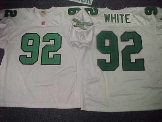 Philadelphia Eagles REGGIE WHITE 90s Vintage Throwback Football Jersey WHITE