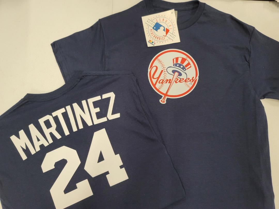 Mens MLB Team Apparel New York Yankees TINO MARTINEZ Baseball Shirt NAVY