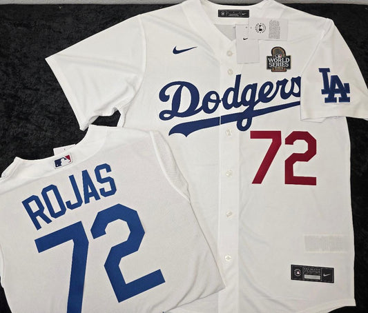 Nike Los Angeles Dodgers MIGUEL ROJAS 2024 World Series Baseball Jersey WHITE