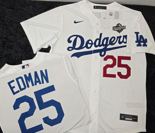 Nike Los Angeles Dodgers TOMMY EDMAN 2025 World Series Baseball Jersey WHITE