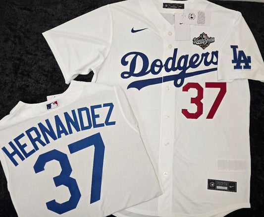 Nike Los Angeles Dodgers TEOSCAR HERNANDEZ 2025 World Series Baseball Jersey WHITE