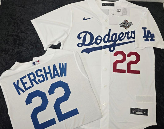 Nike Los Angeles Dodgers CLAYTON KERSHAW 2025 World Series Baseball Jersey WHITE