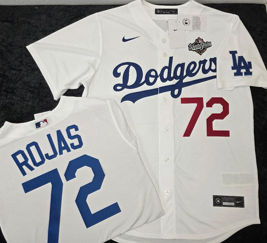 Nike Los Angeles Dodgers MIGUEL ROJAS 2025 World Series Baseball Jersey WHITE