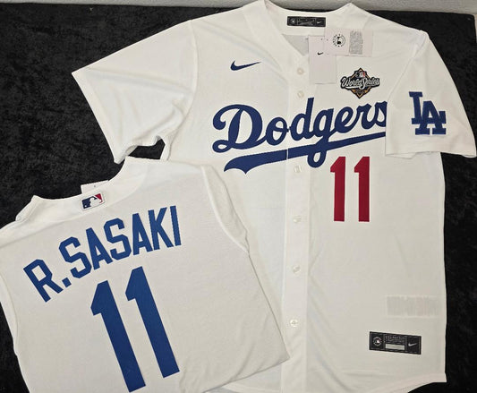 Nike Los Angeles Dodgers ROKI SASAKI 2025 World Series Baseball Jersey WHITE