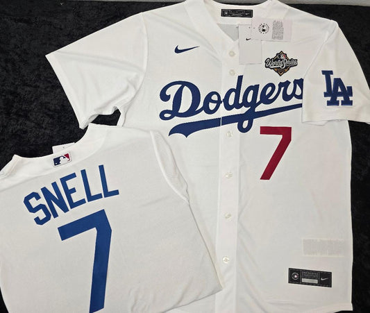 Nike Los Angeles Dodgers BLAKE SNELL 2025 World Series Baseball Jersey WHITE