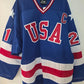 Mens K1 MIKE ERUZIONE 1980 Miracle On Ice Hockey Jersey BLUE