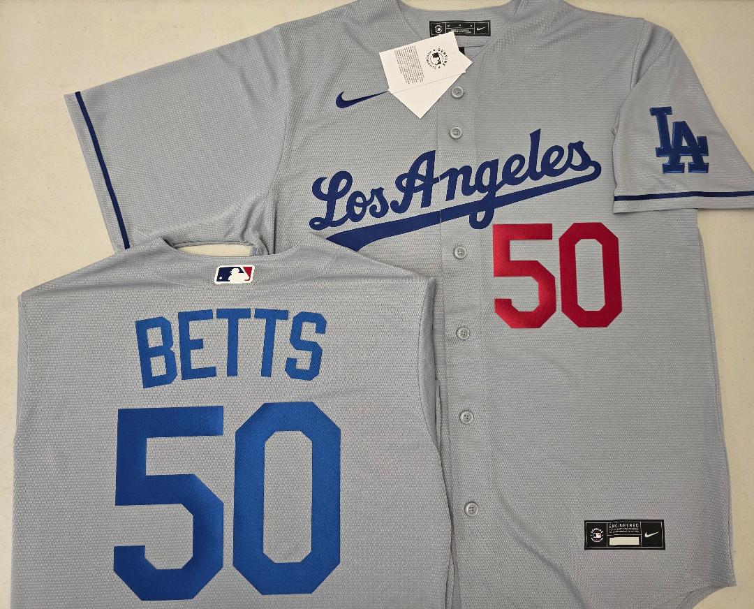 Nike Los Angeles Dodgers MOOKIE BETTS Baseball Jersey GRAY