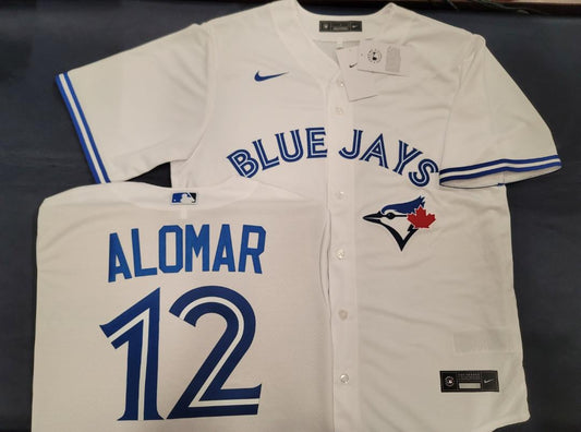 Nike Toronto Blue Jays ROBERTO ALOMAR Sewn Baseball Jersey WHITE