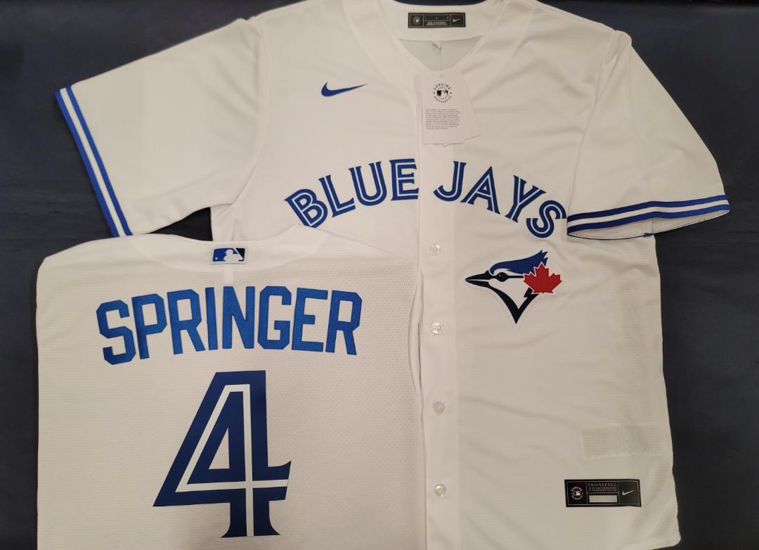 Nike Toronto Blue Jays GEORGE SPRINGER Sewn Baseball Jersey WHITE