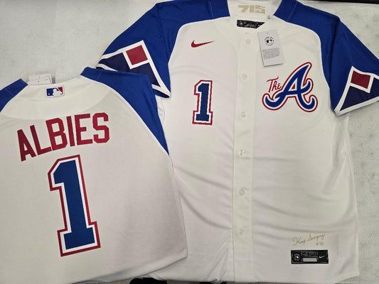 Nike Atlanta Braves OZZIE ALBIES Sewn City Connect Baseball Jersey