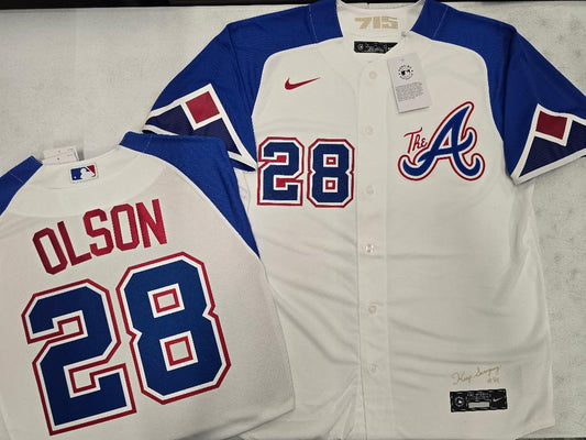 Nike Atlanta Braves MATT OLSON Sewn City Connect Baseball Jersey