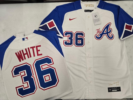 Nike Atlanta Braves ELI WHITE Sewn City Connect Baseball Jersey
