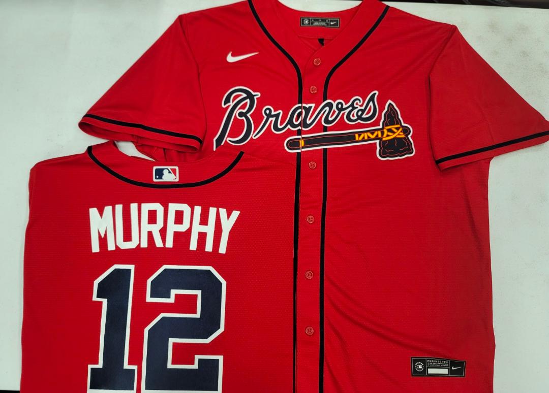 Nike Atlanta Braves SEAN MURPHY Sewn Baseball Jersey RED