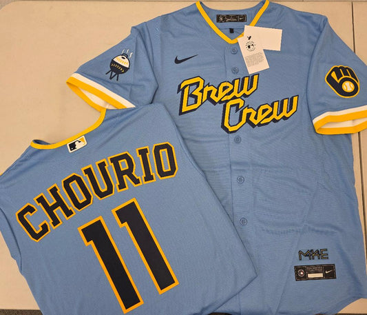 Nike Milwaukee Brewers JACKSON CHOURIO City Connect Sewn Baseball Jersey