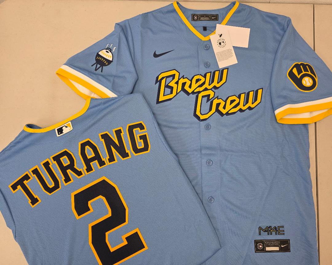Nike Milwaukee Brewers BRICE TURANG City Connect Sewn Baseball Jersey