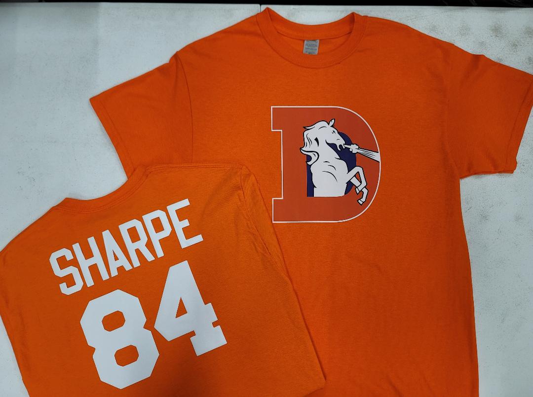 Mens NFL Team Apparel Denver Broncos SHANNON SHARPE Throwback Football Jersey Shirt ORANGE