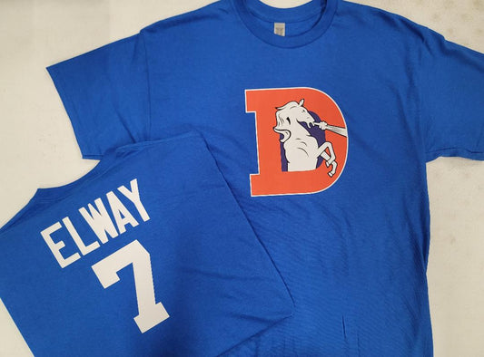 Mens NFL Team Apparel Denver Broncos JOHN ELWAY Throwback Football Jersey Shirt ROYAL