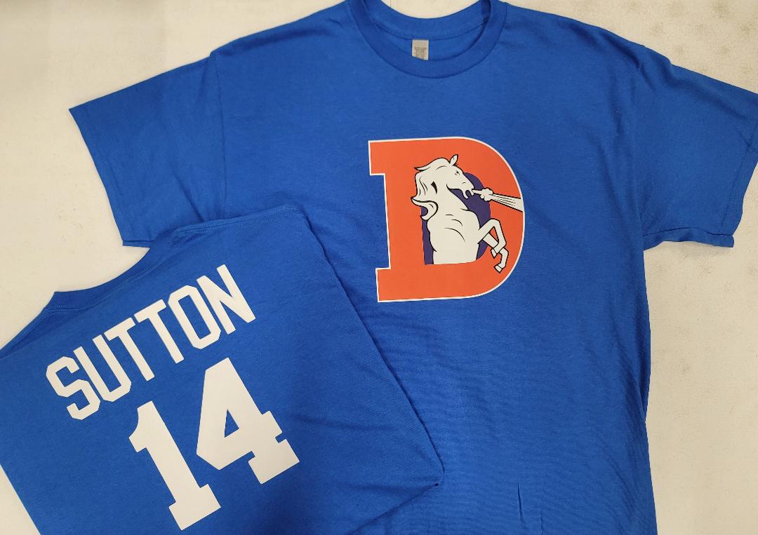 Mens NFL Team Apparel Denver Broncos COURTLAND SUTTON Throwback Football Jersey Shirt ROYAL
