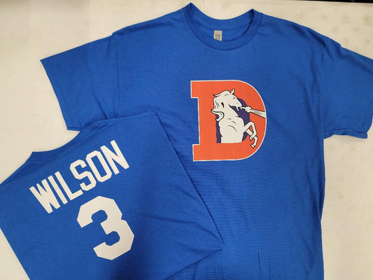 Mens NFL Team Apparel Denver Broncos RUSSELL WILSON Throwback Football Jersey Shirt ROYAL