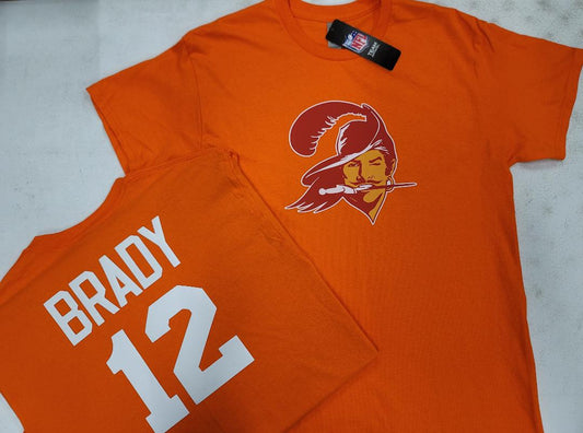 Mens NFL Team Apparel Tampa Bay Buccaneers TOM BRADY Throwback Football Jersey Shirt ORANGE