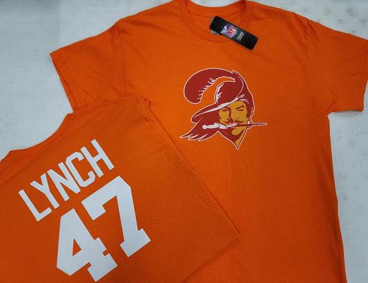 Mens NFL Team Apparel Tampa Bay Buccaneers JOHN LYNCH Throwback Football Jersey Shirt ORANGE